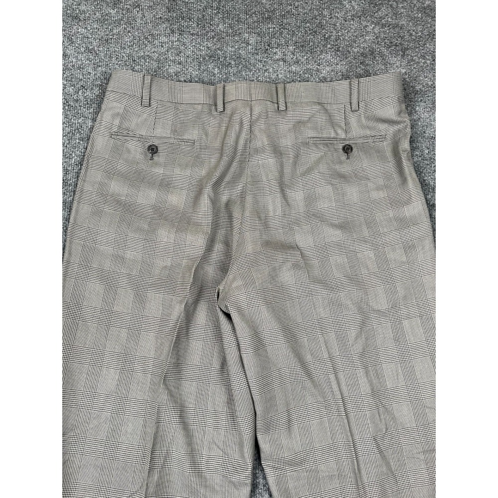 NWT Ralph Lauren Checked Dress Pant High Rise Pleated Light Grey Size 38X32 - Picture 2 of 10